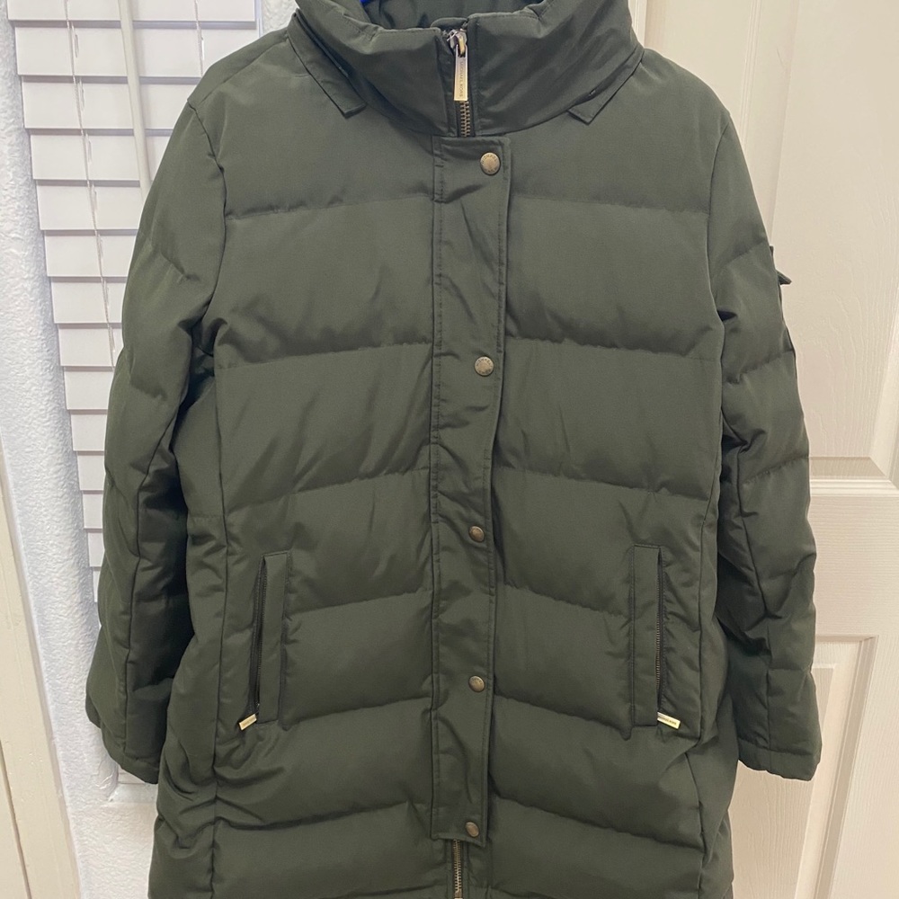 Michael Kors down jacket zip up/button up Large